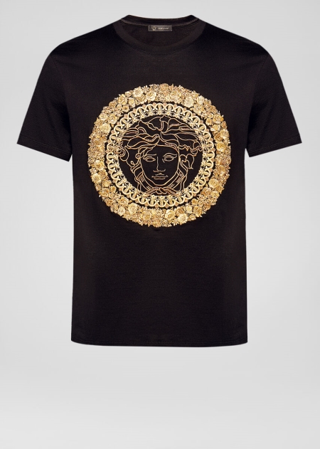 Versace Embroidered Medusa T-shirt Herr - 582703CXV